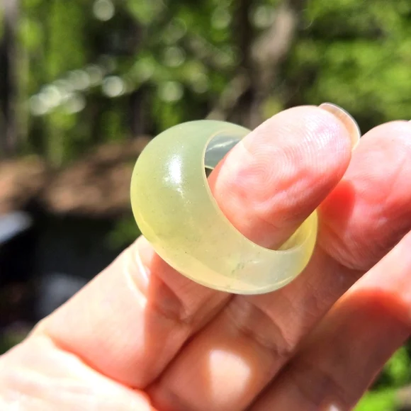 Jade natural gem solid dome ring sz10 - Picture 1 of 5